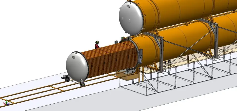 Autoclave and tank of the ISVE IMP-VP system