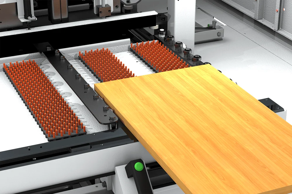 Brush work table and panel on the BS 800 GT